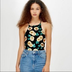 NWOT TOPSHOP Sunflower Sequin Bodysuit US 10